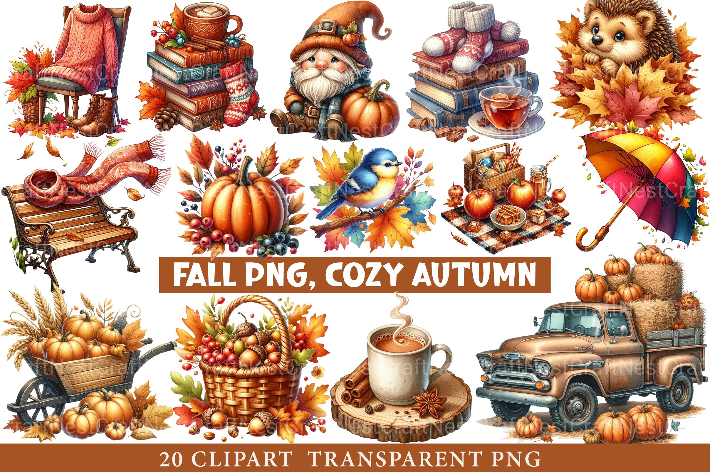 Cozy Autumn Clipart - CraftNest - Digital Crafting and Art