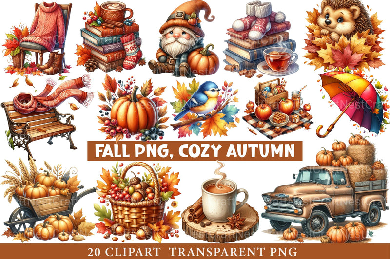 Cozy Autumn Clipart - CraftNest - Digital Crafting and Art