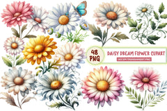 Daisy Dream Flower Clipart Bundle - CraftNest - Digital Crafting and Art