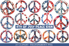 4th of July Peace Sign Clipart - CraftNest - Digital Crafting and Art