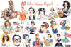 Retro Woman 4th of July Clipart Bundle