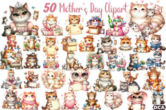Funny Cat Mother's Day Clipart Bundle - CraftNest - Digital Crafting and Art