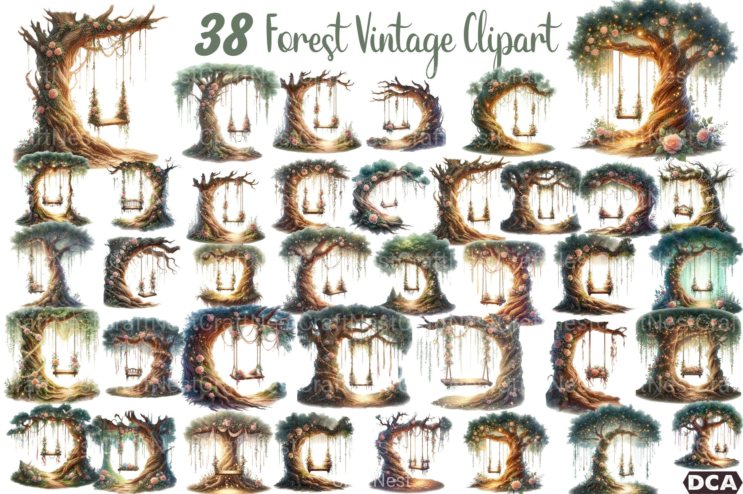 Forest Vintage Clipart Bundle - CraftNest - Digital Crafting and Art