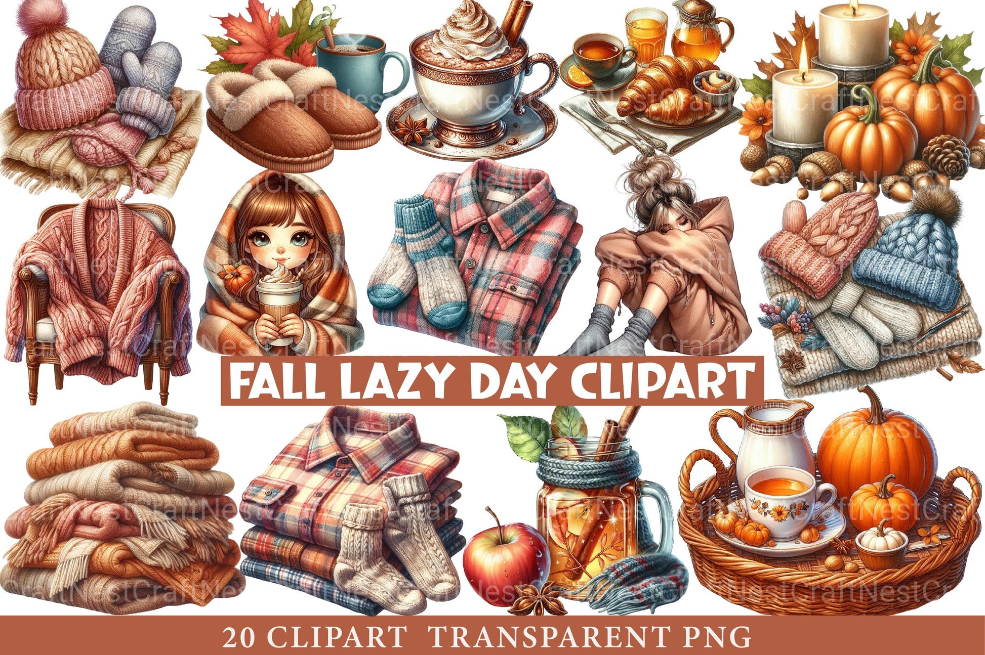 Fall Lazy Day Clipart - CraftNest - Digital Crafting and Art