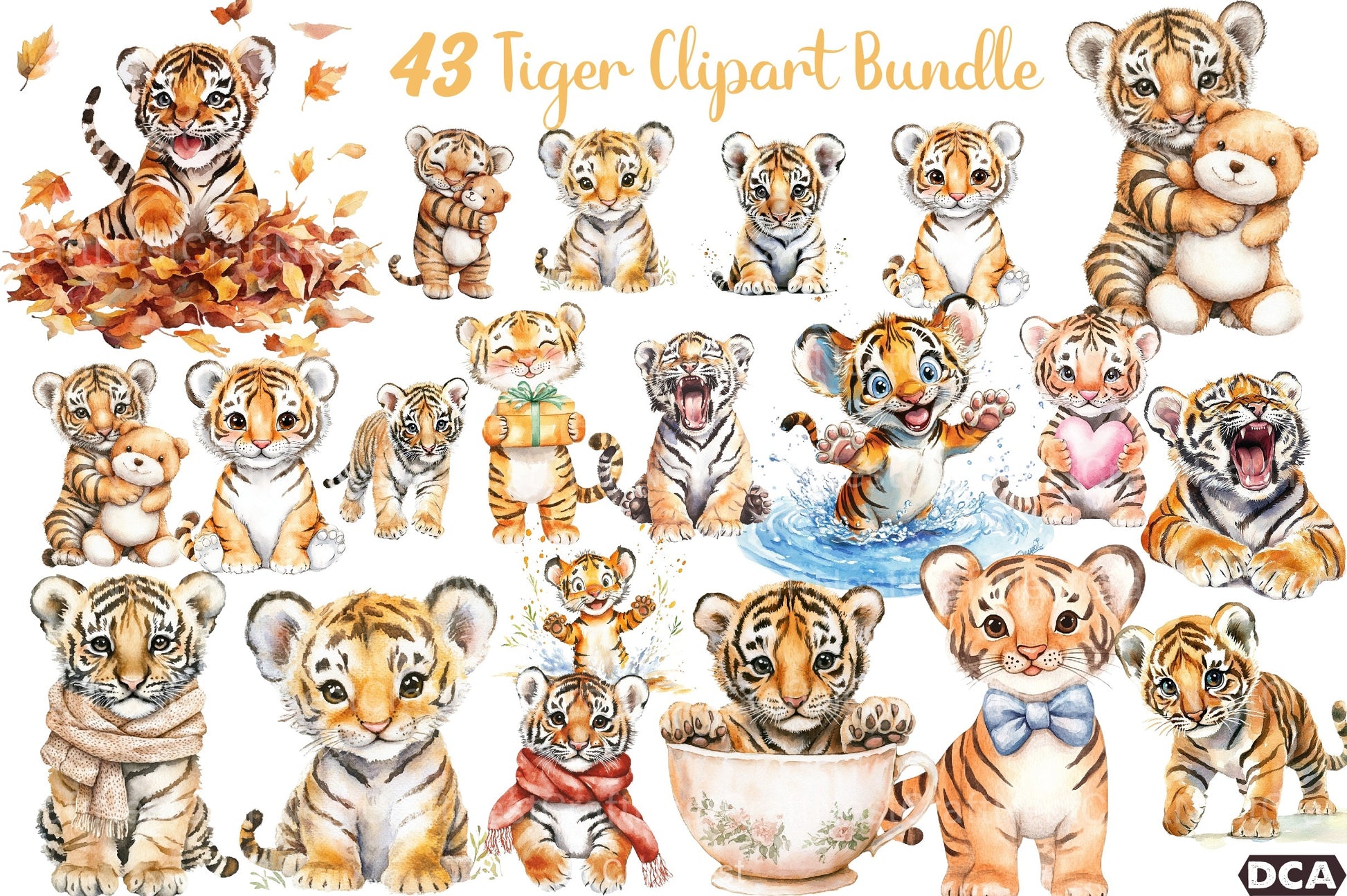 Tiger Clipart Bundle - CraftNest - Digital Crafting and Art