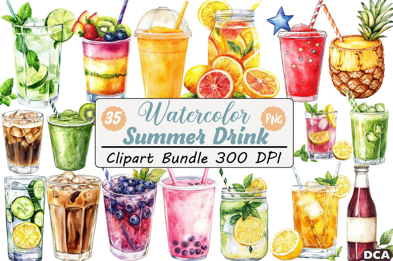 Summer Drink Clipart Bundle - CraftNest - Digital Crafting and Art