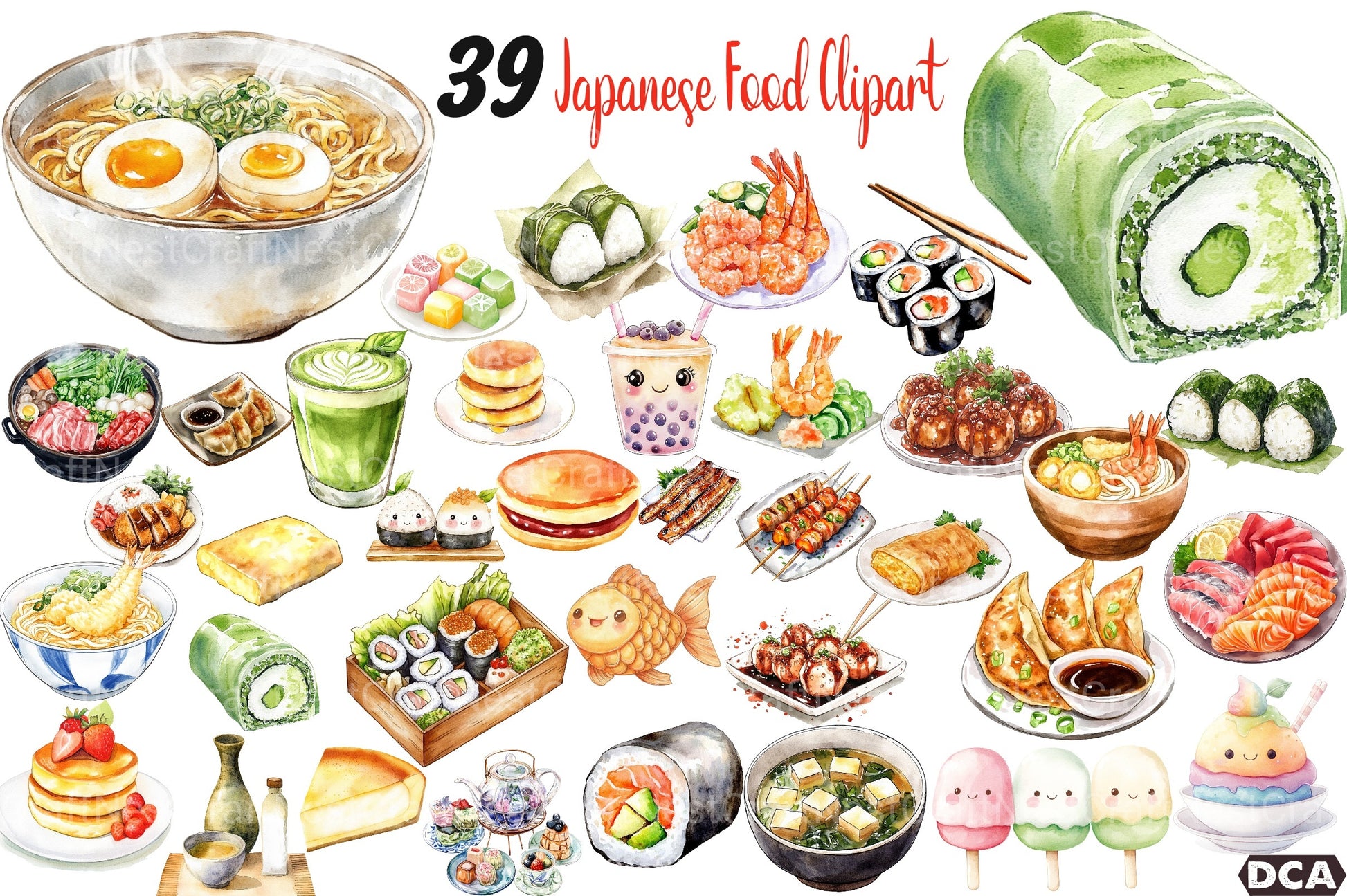 Japanese Food Clipart Bundle - CraftNest - Digital Crafting and Art