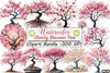 Japanese Cherry Blossom Tree Clipart Bundle