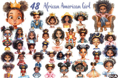 Quirky African American Girl Crown Clipart Bundle - CraftNest - Digital Crafting and Art