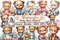Baby Bear Clipart Bundle - CraftNest - Digital Crafting and Art