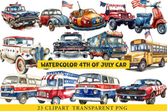 4th of July Car Clipart - CraftNest - Digital Crafting and Art