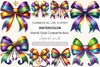 Mardi Gras Coquette Bow Clipart Bundle