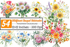 Wildflower Bouquet Clipart Bundle 99 - CraftNest - Digital Crafting and Art