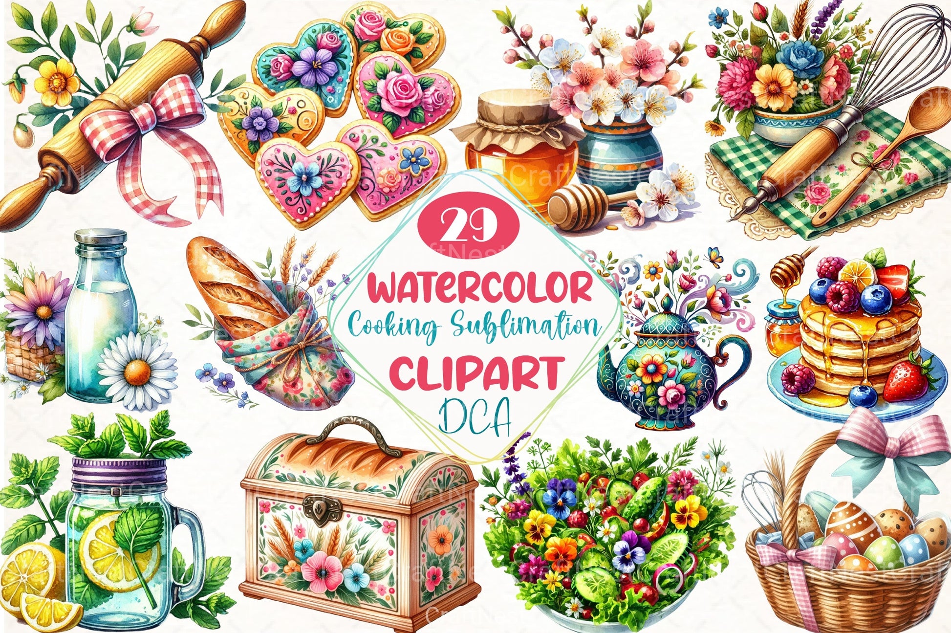 Spring Cooking Clipart Bundle 99 - CraftNest - Digital Crafting and Art