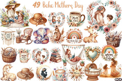 Boho Mother's Day Clipart Bundle 123 - CraftNest - Digital Crafting and Art