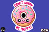 Funny Donut Worry Be Happy Sticker Clipart Bundle