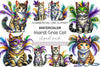 Mardi Gras Cat Clipart Bundle