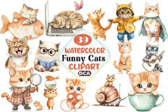Funny Cats Clipart Bundle 99 - CraftNest - Digital Crafting and Art