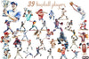 Baseball Players Clipart Bundle