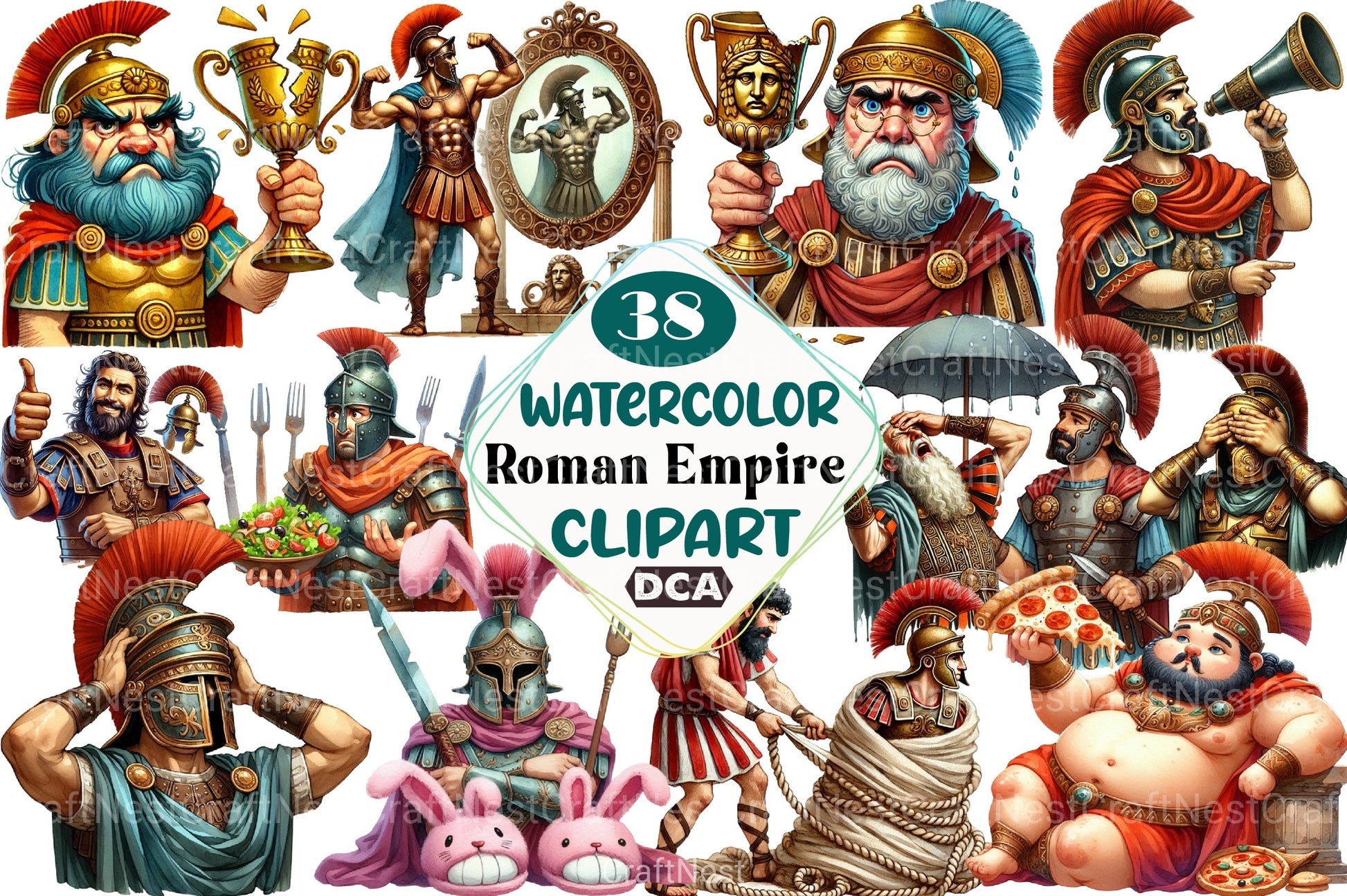 Funny Roman Empire Clipart Bundle - CraftNest - Digital Crafting and Art