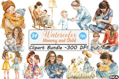 Mommy and Child Clipart Bundle - CraftNest - Digital Crafting and Art