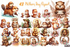 American Beaver Mother's Day Clipart Bundle
