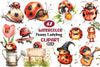 Quirky Funny Ladybug Clipart Bundle 2