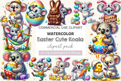 Funny Easter Koala Clipart Bundle - CraftNest - Digital Crafting and Art