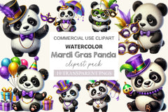 Mardi Gras Panda Clipart Bundle - CraftNest - Digital Crafting and Art