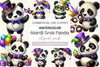 Mardi Gras Panda Clipart Bundle