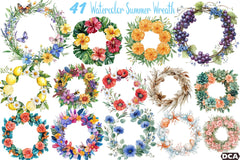 Summer Wreath Clipart Bundle 99 - CraftNest - Digital Crafting and Art