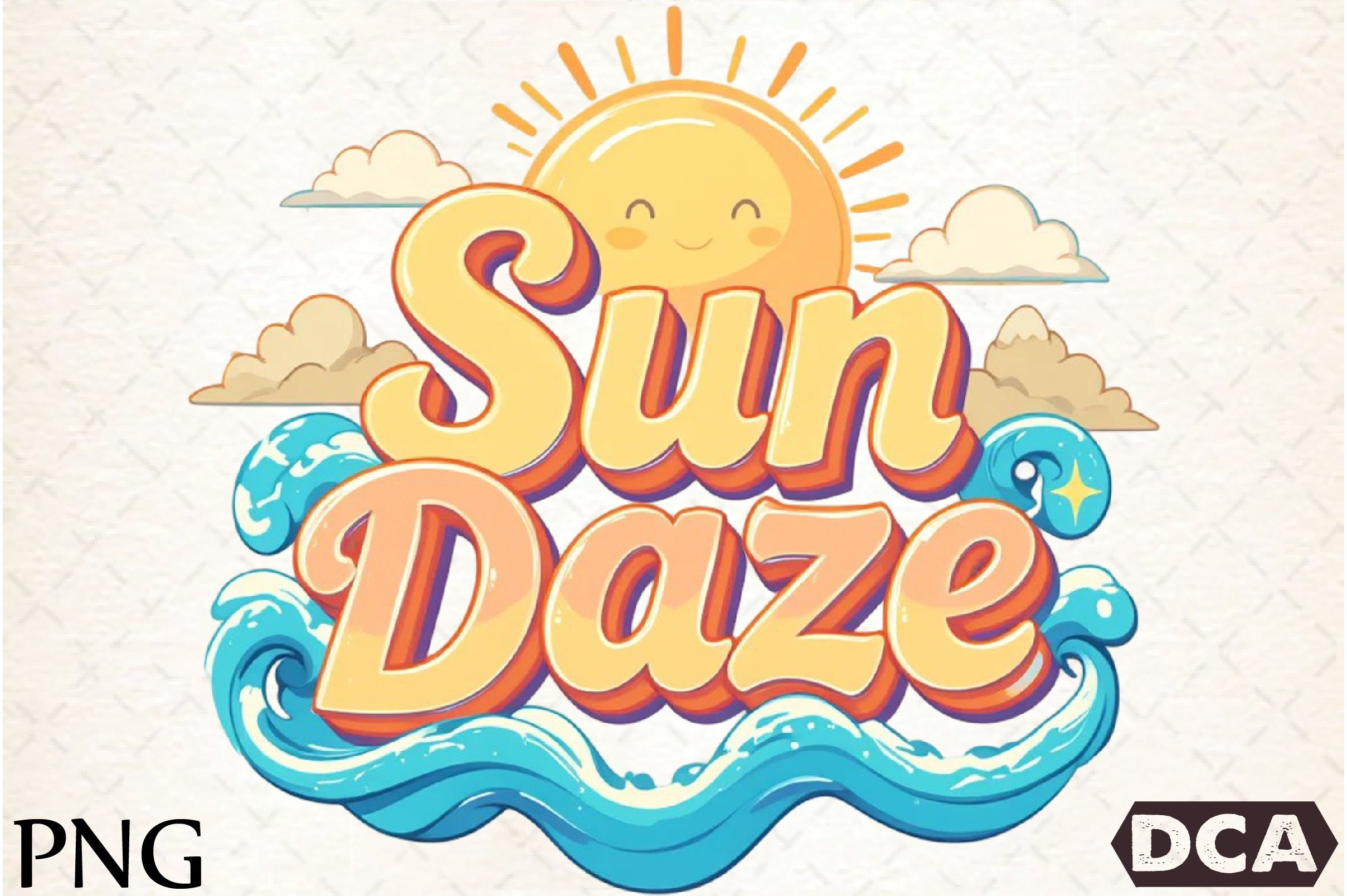 Sun Daze Retro Summer Clipart Bundle