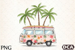 Vintage Van with Surfboards Clipart Bundle 2 - CraftNest - Digital Crafting and Art