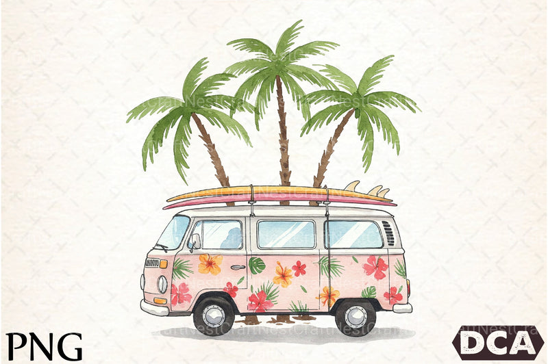 Vintage Van with Surfboards Clipart Bundle 2 - CraftNest - Digital Crafting and Art