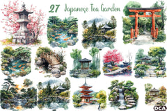 Japanese Tea Garden Clipart Bundle - CraftNest - Digital Crafting and Art