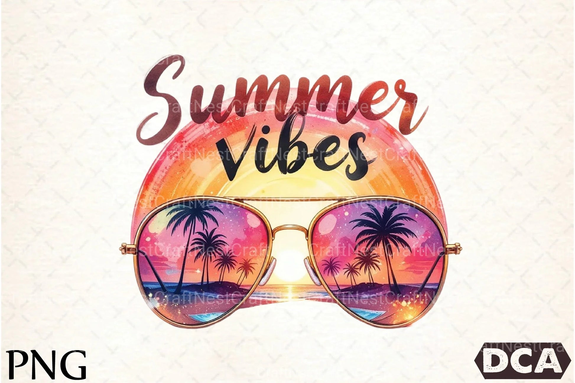 Summer Vibes Sunglasses Clipart Bundle 1 - CraftNest - Digital Crafting and Art