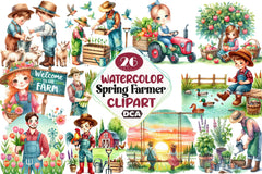 Spring Farmer Clipart Bundle 13 - CraftNest - Digital Crafting and Art