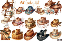 Cowboy Hat Boho Clipart Bundle - CraftNest - Digital Crafting and Art