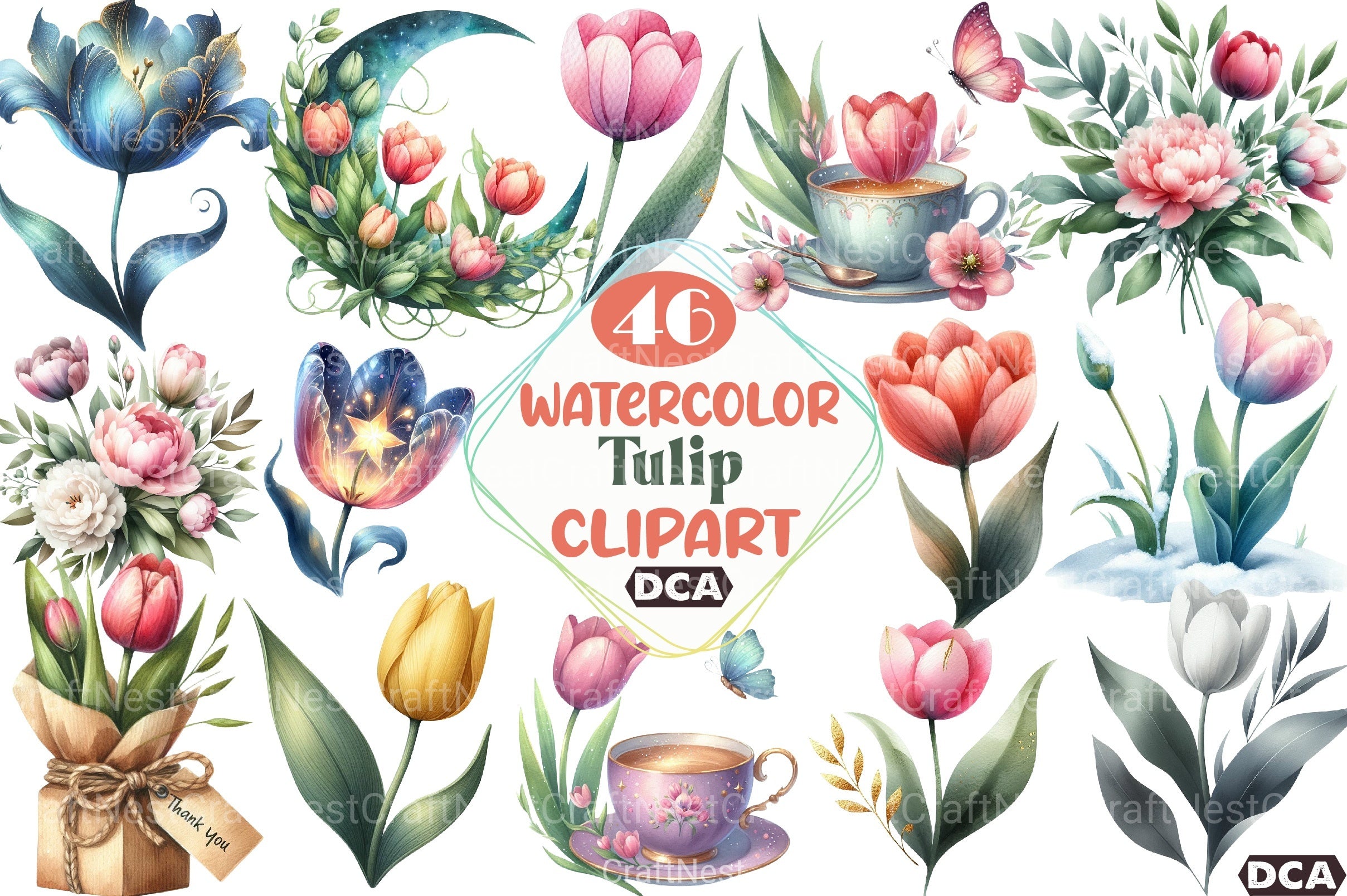Tulip Clipart Bundle 99 - CraftNest - Digital Crafting and Art