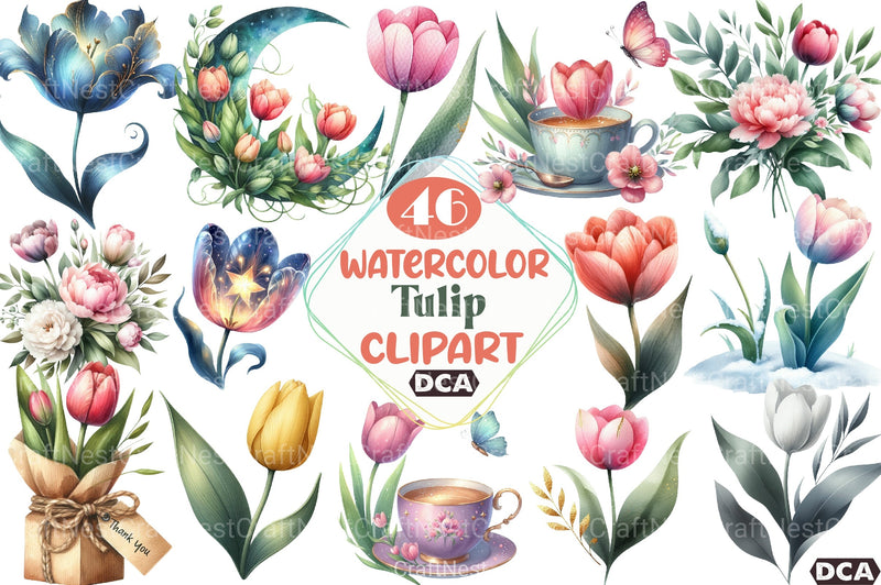 Tulip Clipart Bundle 99 - CraftNest - Digital Crafting and Art