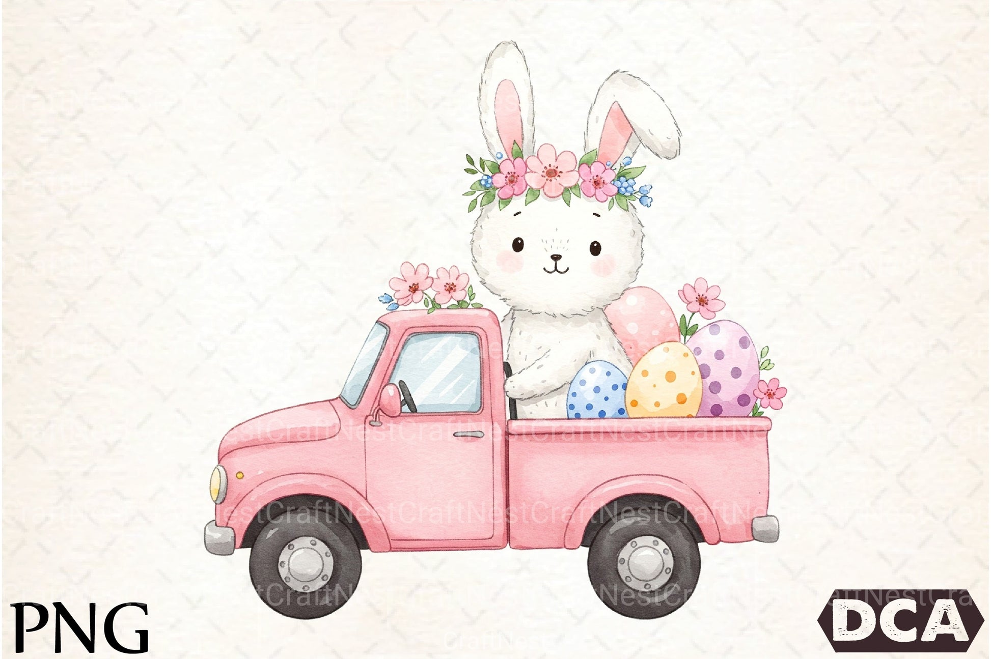 Cute Bunny Car Clipart Bundle - CraftNest - Digital Crafting and Art