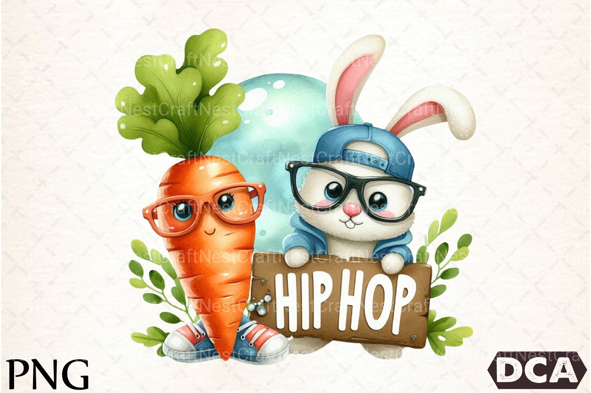 Funny Easter Bunny Hip Hop Clipart Bundle - CraftNest - Digital Crafting and Art