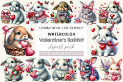 Valentine Rabbit Clipart Bundle - CraftNest - Digital Crafting and Art