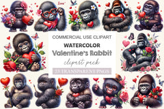 Valentine Gorilla Clipart Bundle - CraftNest - Digital Crafting and Art