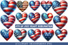 4th Of July Heart Sublimation Clipart Bundle