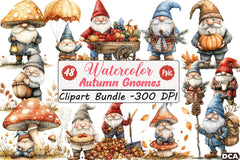 Autumn Gnomes Clipart Bundle 1 - CraftNest - Digital Crafting and Art