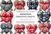 Valentine Gingham Hearts Clipart Bundle