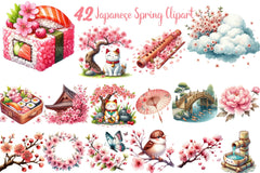 Japanese Spring Clipart Bundle - CraftNest - Digital Crafting and Art