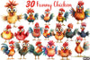 Quirky Funny Chicken Clipart Bundle 1