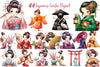 Japanese Geisha Clipart Bundle